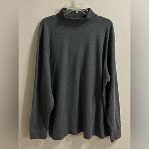 L.L. Bean Mens Base Layer Shirt Sz XXL Gray Cotton Turtleneck Long Sleeve Basic